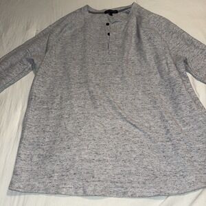 Banana Republic 1/4 Quarter Button Up Pullover Gray Casual Sweater - Men's M